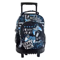  Gamer Press Start prémium gurulós iskolatáska, táska 44 cm