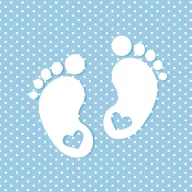   Beba Little Feet Blue Ubrus za baby shower, 20 komada, 33x33 cm