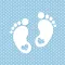 Beba Little Feet Blue Ubrus za baby shower, 20 komada, 33x33 cm