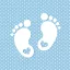 Beba Little Feet Blue Ubrus za baby shower, 20 komada, 33x33 cm