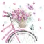 Virág Pink Bicycle with Basket szalvéta 20 db-os 33x33 cm