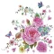 Virág Drawn Roses with Butterflies szalvéta 20 db-os 33x33 cm