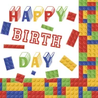   Sretan rođendan Building Blocks Happy Birthday salveta 20 komada 33x33 cm