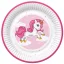 Jednorog Pink Heart papirnati tanjur, 8 komada, 18 cm