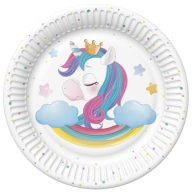 Unikornis Magical Star papírtányér 8 db-os 18 cm