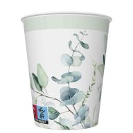   Šareno Eucalyptus Twigs Papirna čaša s cvjetnim uzorkom 8 komada, 250 ml