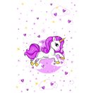 Jednorog Pink Heart Papirnati stolnjak 120x180 cm