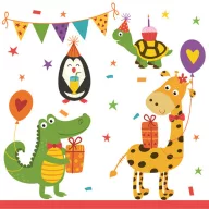 Životinje Cute Party ubrus 20 komada 33x33 cm