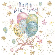   Sretan rođendan Pastel Balloons Happy Birthday salveta 20 kom 33x33 cm