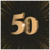 Happy Birthday 50 3D Black szalvéta 20 db-os 33x33 cm