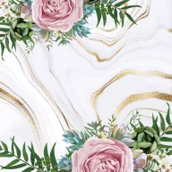 Ruža Gold Marble salvete 20 komada 33x33 cm