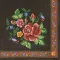 Šareno Roses Mountain Black Vezena salveta 20-kom 33x33 cm