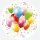 Színes lufis Balloons papírtányér 8 db-os 22,7 cm