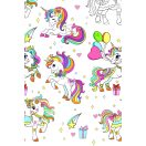 Jednorog Colourful papirnati stolnjak 120x180 cm