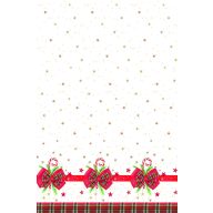 Karácsonyi Checked Bow papír asztalterítő 120x180 cm