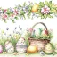 Uskrs Scene with Basket Eggs salveta 20 komada 33x33 cm