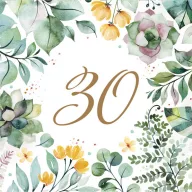   Sretan rođendan Floral Frame Happy Birthday 30 salveta, pakiranje od 20 komada 33x33 cm