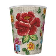   Ruža Embroidery Folk Vezena papirnata čaša, set od 8, 250 ml
