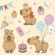 Happy Birthday Capybaras szalvéta 20 db-os 33x33 cm