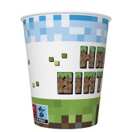   Sretan rođendan Pixel Block Čaša od papira Happy Birthday, 8 komada, 250 ml