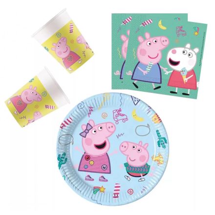 Peppa malac party szett  23cm-es tányérral 36db-os