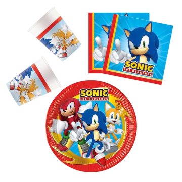 Sonic a sündisznó party szett 23cm-es tányérral 36 db-os