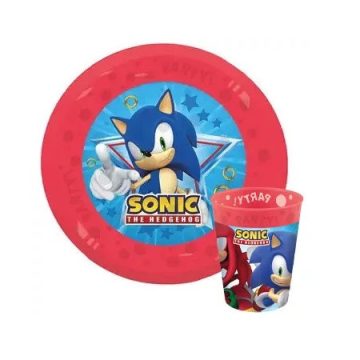   Sonic a sündisznó tányér és pohár micro műanyag szett 2 db-os (Sega)