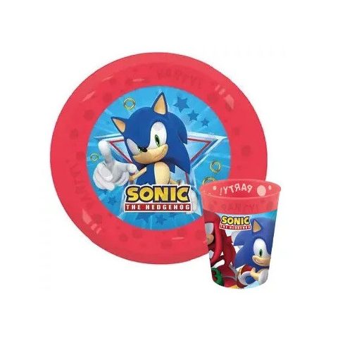 Sonic a sündisznó tányér és pohár micro műanyag szett 2 db-os (Sega)