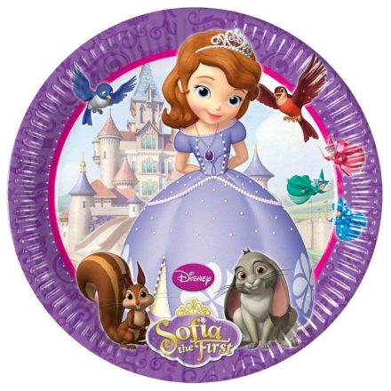 Disney Sofia the First, Szófia Papírtányér 8 db-os 23 cm