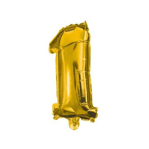 Gold, Arany mini 1-es szám fólia lufi 33 cm