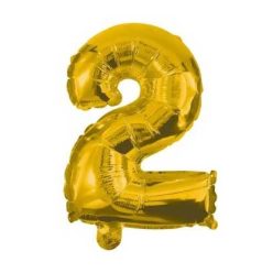 Arany Gold mini 2-es szám fólia lufi 32 cm