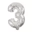 Brojevi Silver Mini broj 3 folija balon 31 cm