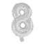 Brojevi Silver Mini broj 8 Foli balon 33 cm
