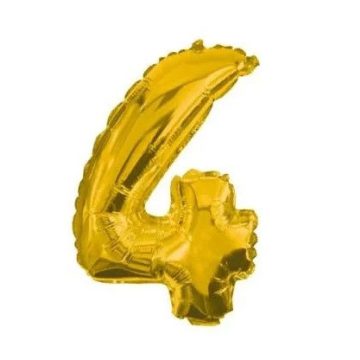 Gold, Arany óriás 4-es szám fólia lufi 85 cm