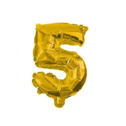 Gold, Arany óriás 5-ös szám fólia lufi 85 cm