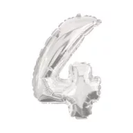 Óriás 4-es Silver szám Fólia lufi 85 cm