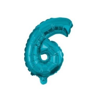 Mini 6-os Blue szám Fólia lufi 32 cm
