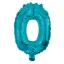 Brojevi Blue Mini balon s brojem 0 od folije, 32 cm