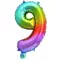 Brojevi Multicolour Metallic Šareni mini broj 9 folija balon 36 cm