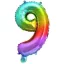 Brojevi Multicolour Metallic Šareni mini broj 9 folija balon 36 cm