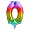 Brojevi Multicolour Metallic Šareni mini broj 0 folijski balon 33 cm
