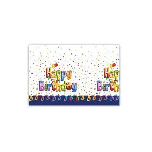 Multicolor Happy Birthday asztalterítő 120*180 cm