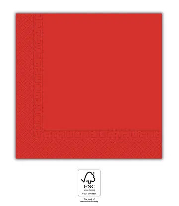 Piros Unicolour Red szalvéta 20 db-os 33x33 cm FSC
