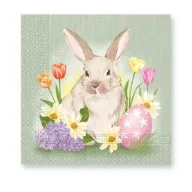 Uskrs Bunny and Flowers salveta 20 kom 33x33 cm