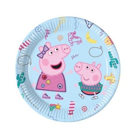 Pepa Pig Messy Play, Peppa malac papírtányér 8 db-os 23 cm FSC