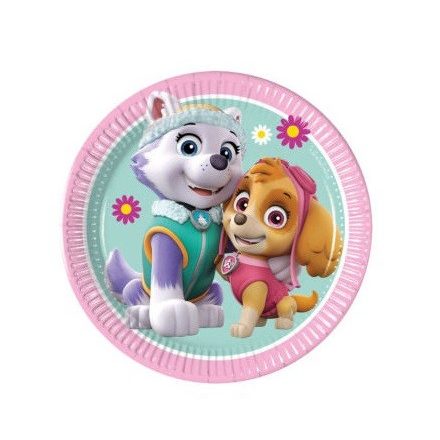 Paw Patrol Skye and Everest, Mancs Őrjárat papírtányér 8 db-os 19,5 cm FSC