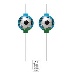 Focis Soccer Fans papír szívószál, 4 db-os szett FSC