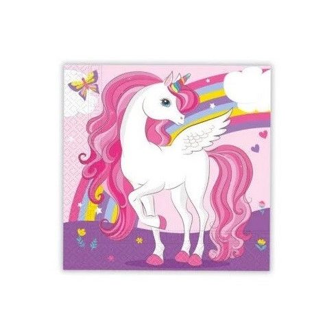 Unicorn Rainbow Colors, Unikornis szalvéta 20 db-os 33x33 cm FSC