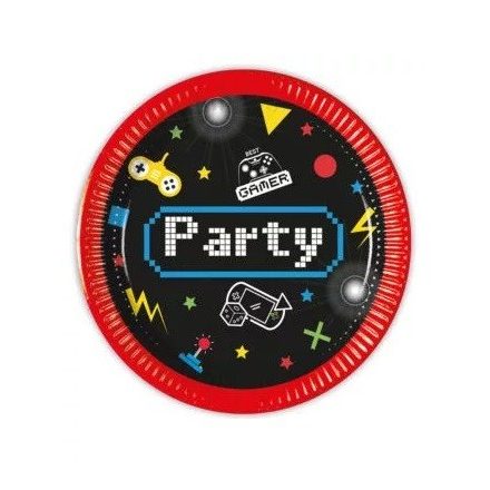 Gaming Party papírtányér 8 db-os 20 cm FSC