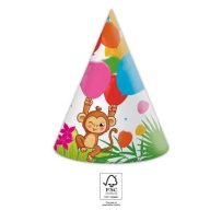 Džungla Balloons party šešir, kaptić 6 kom FSC